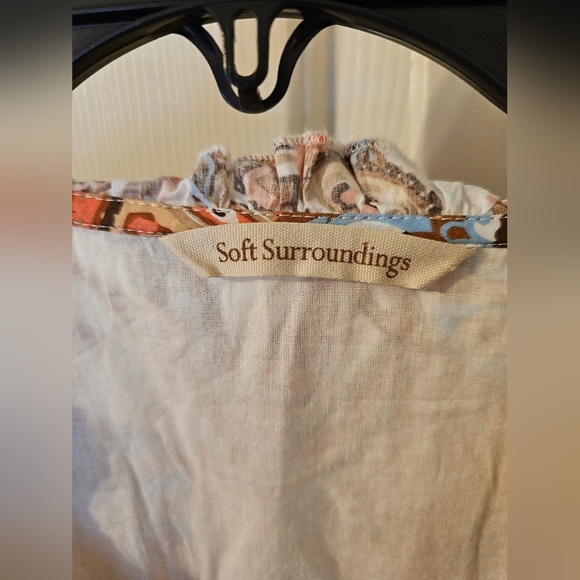 Soft Surroundings Sadie Short Dress Coral Paisley - size estimate M/L - Picture 2 of 8